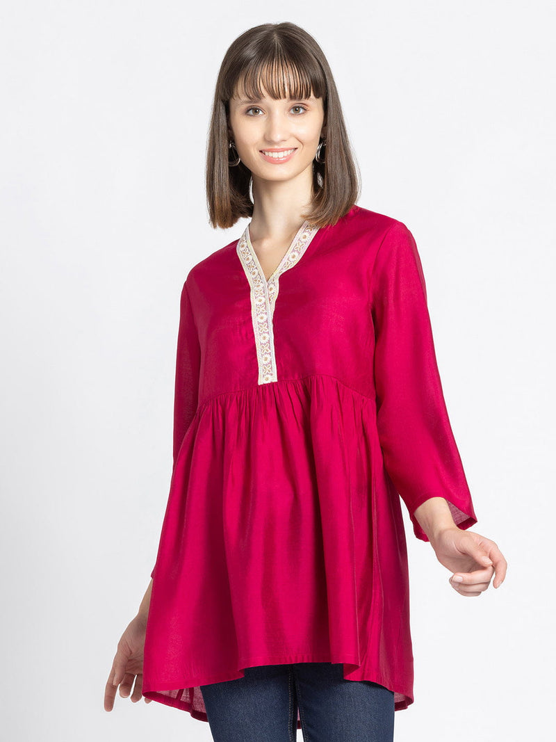 Pink Empire Waist Kurti