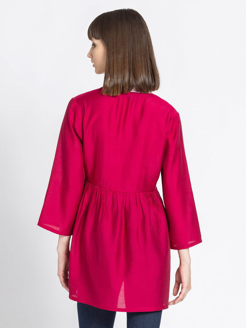 Pink Empire Waist Kurti