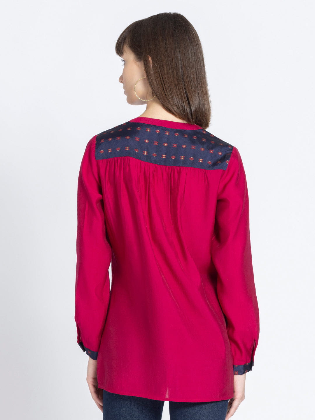 Lovely Lipstick Pin-Tucks Straight Kurti