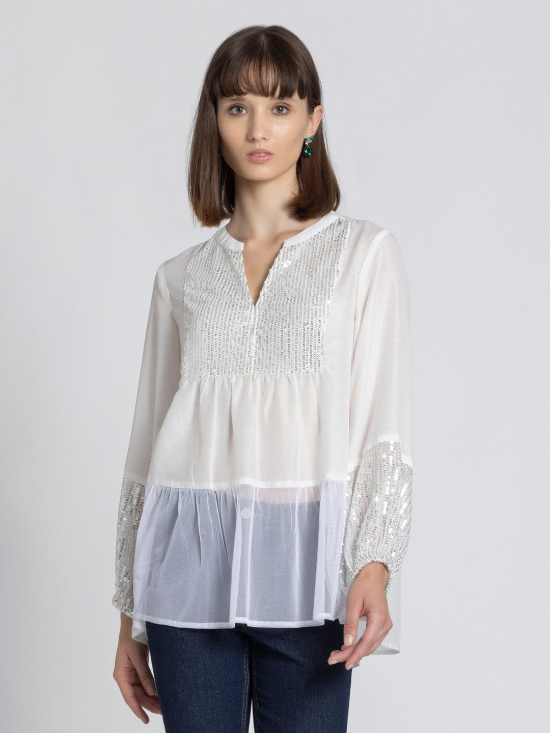 White Sequined Kurti
