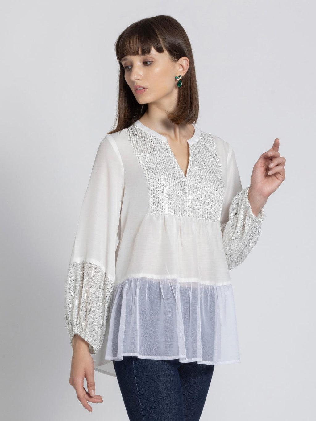 White Sequined Kurti
