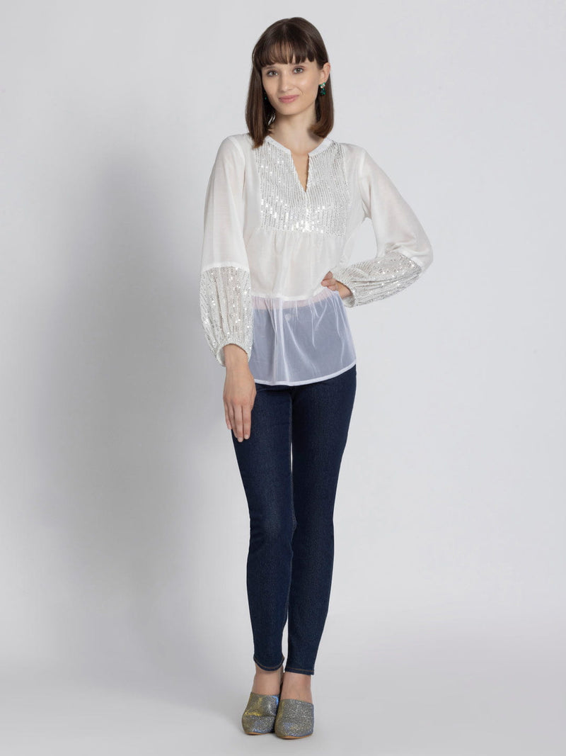 White Sequined Kurti