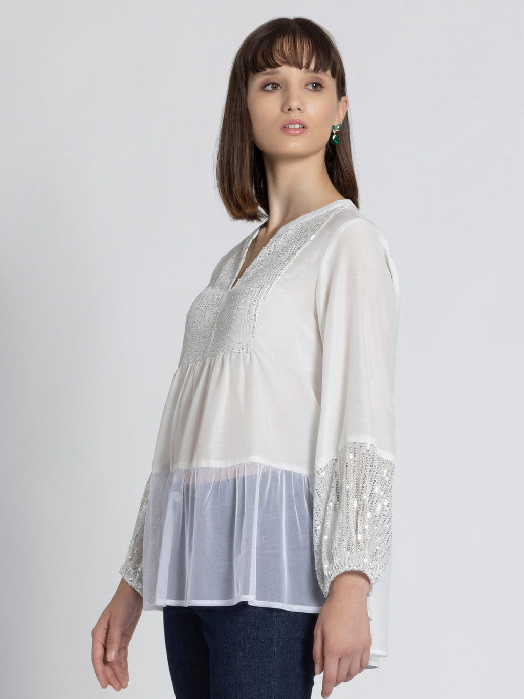White Sequined Kurti