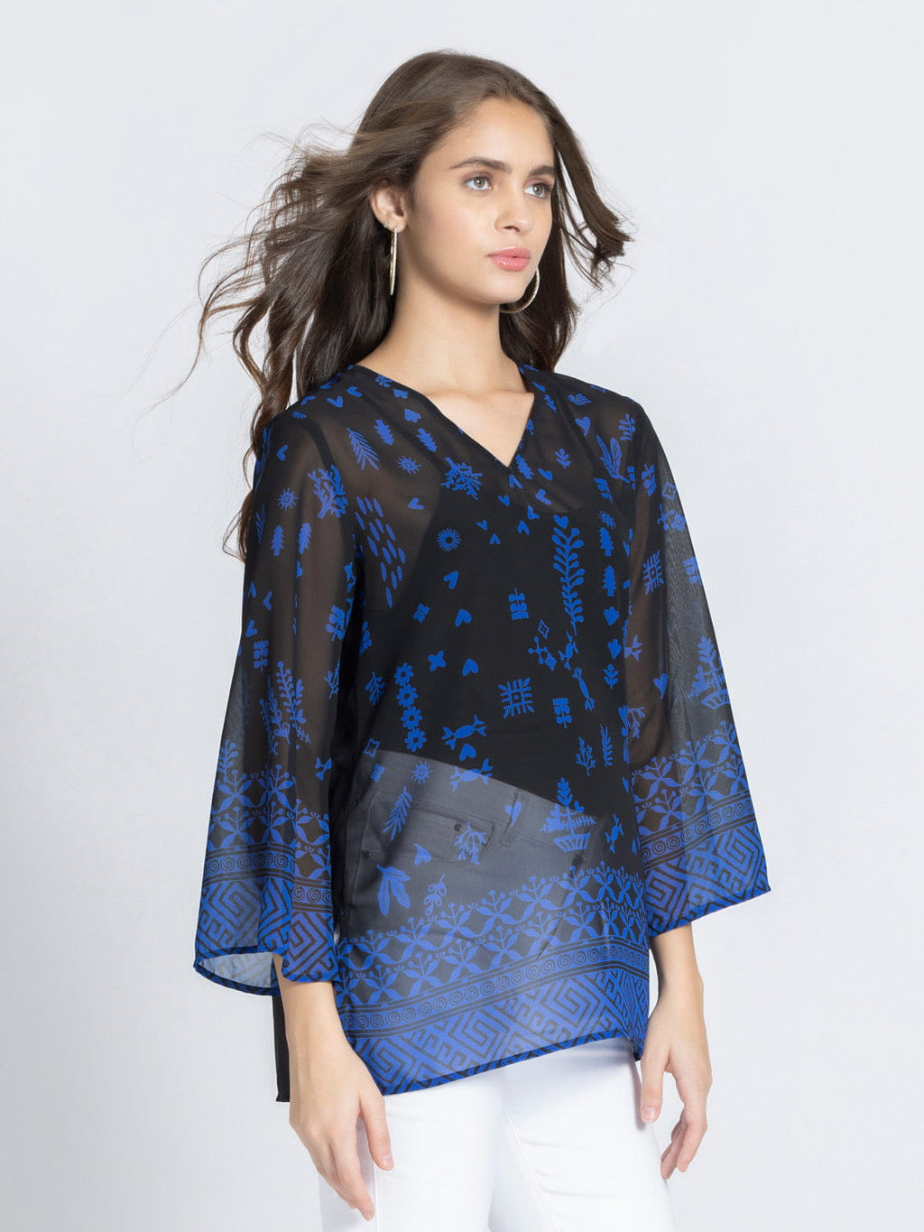 Black Aztec Print Kurti