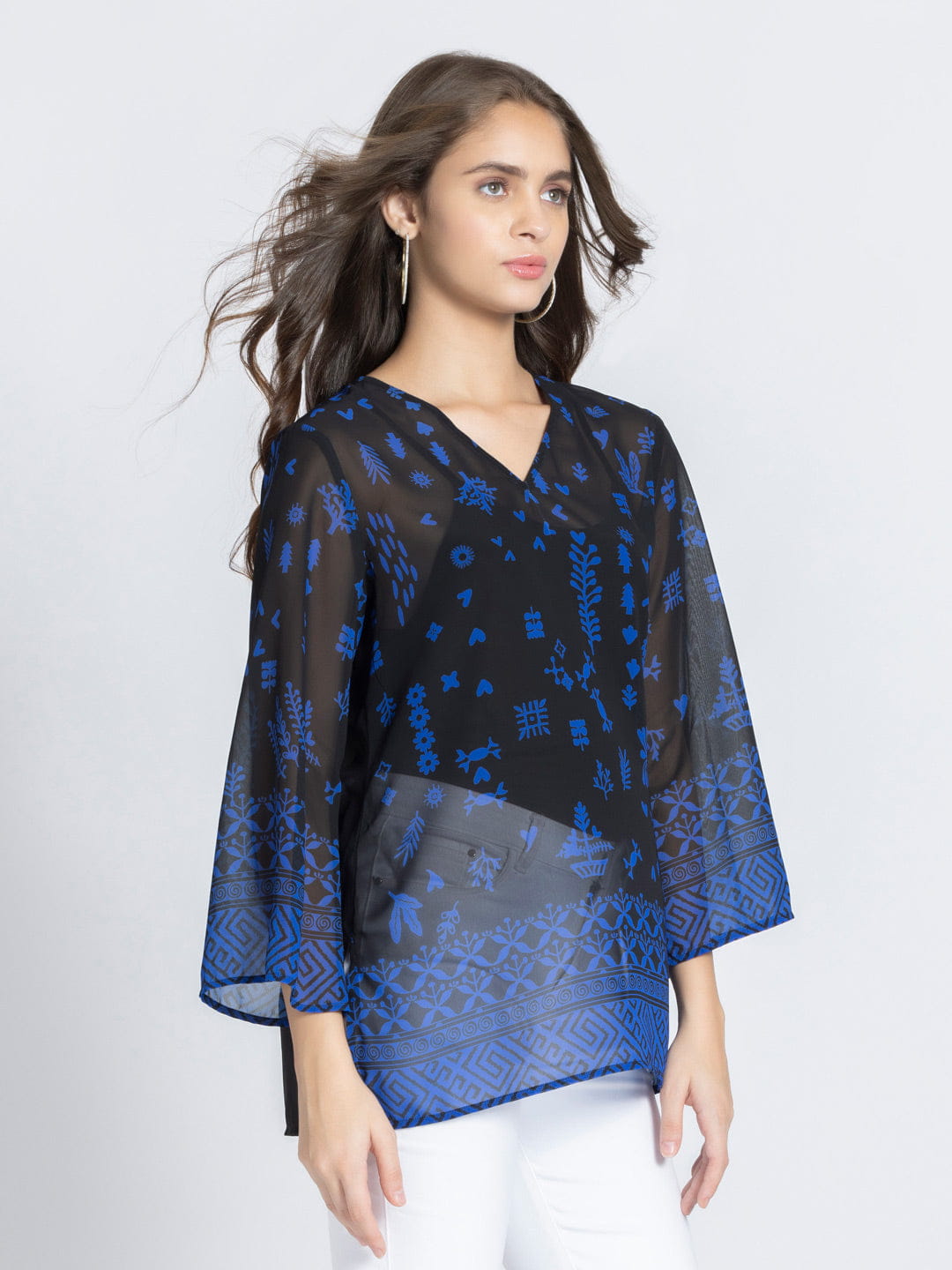 Black Aztec Print Kurti