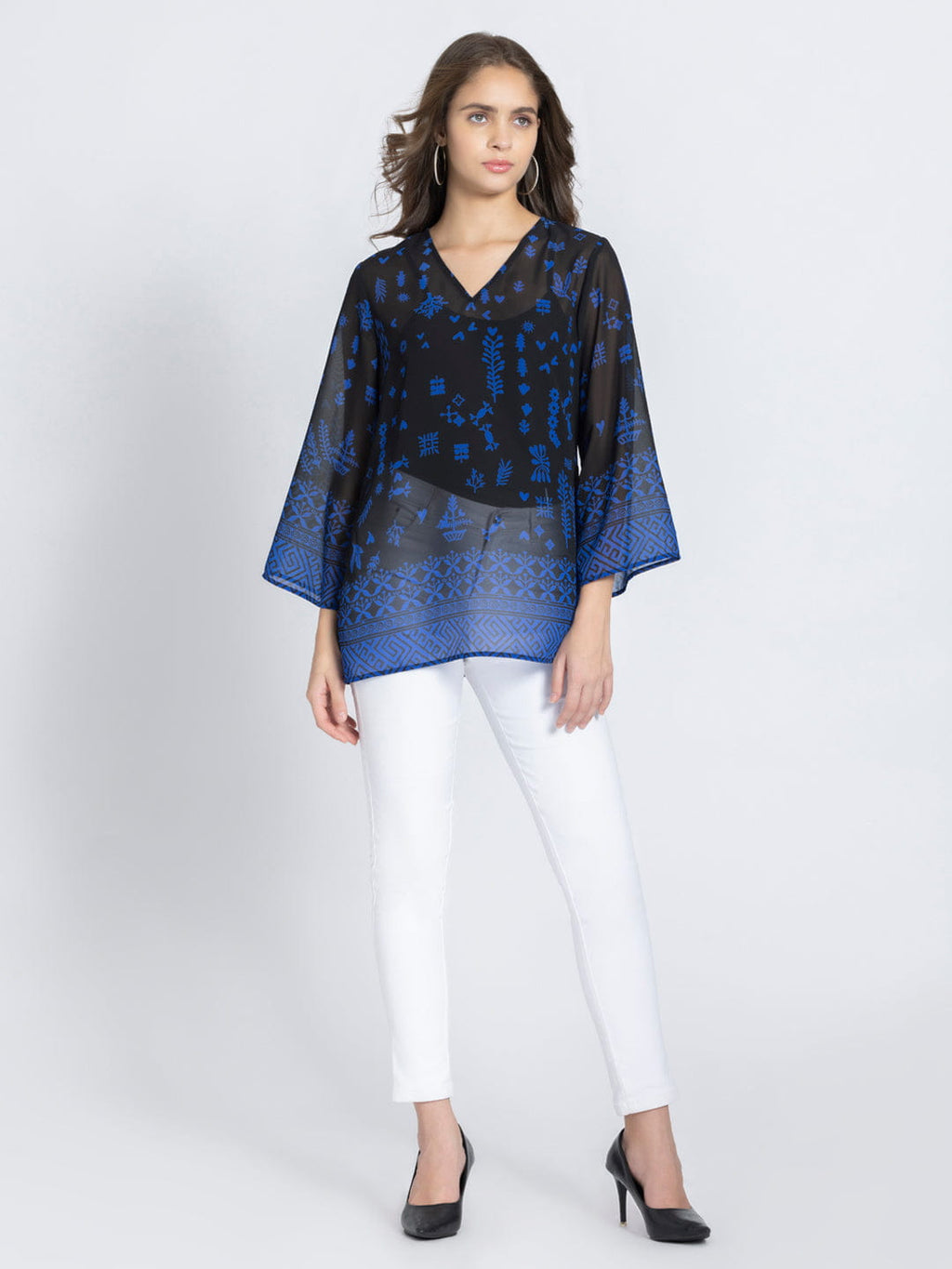 Black Aztec Print Kurti