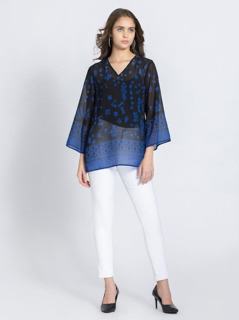 Black Aztec Print Kurti