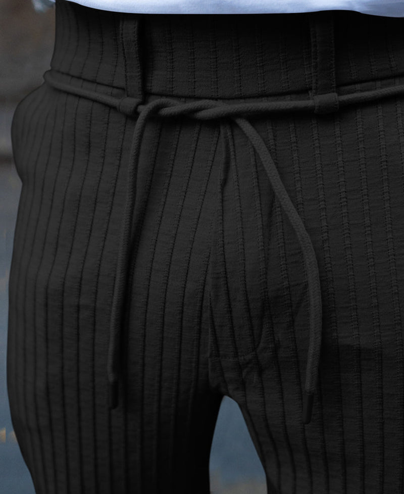 Black Rib Knit Pant