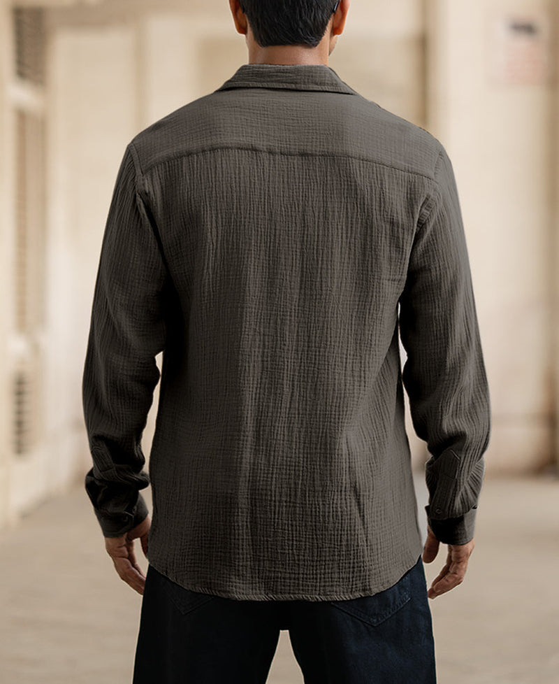 Grey Sky Crinkled Shirts