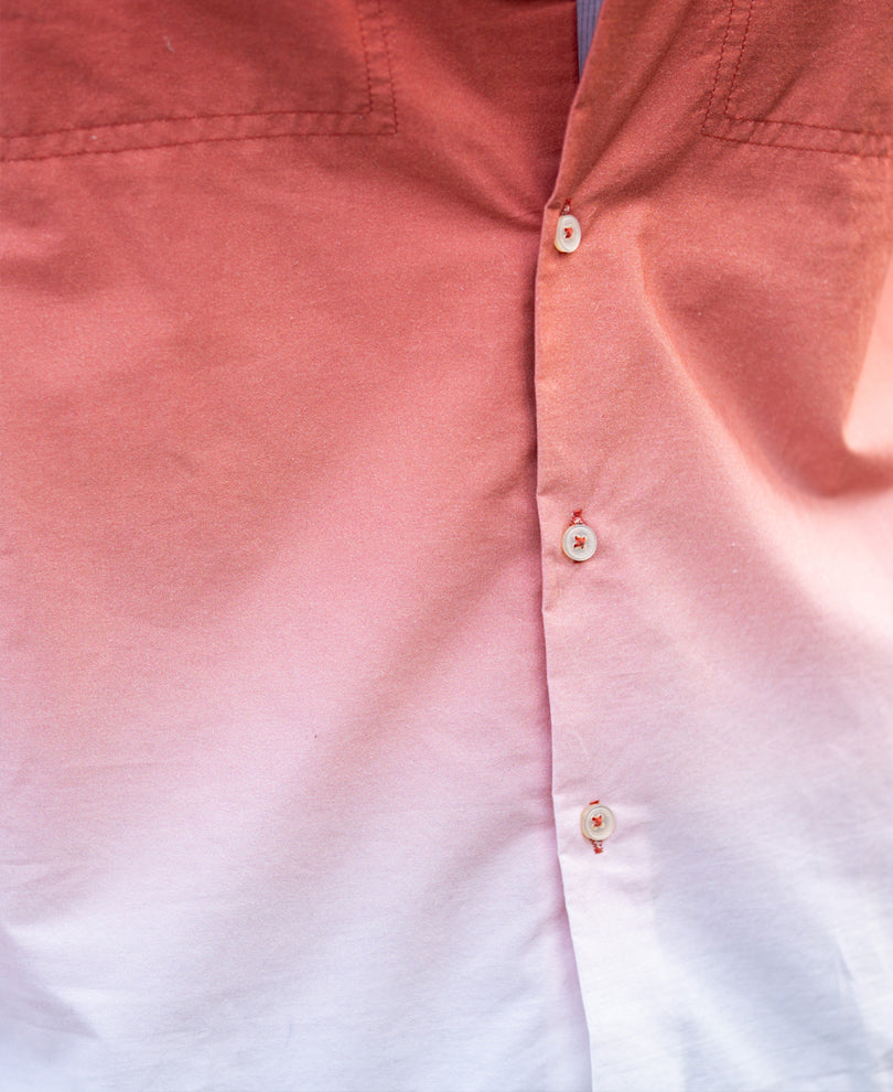 Orange Rust Ombre Pocket Shirt