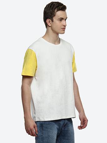 Sunset Color Block Oversized T-Shirt - White/Marshmallow