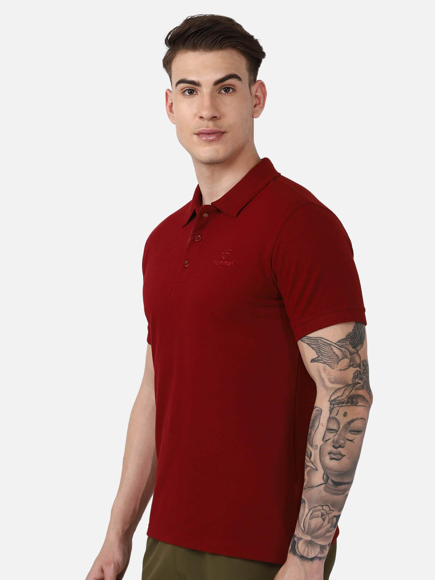 Dany Poly Cotton Polo T-Shirt - Maroon