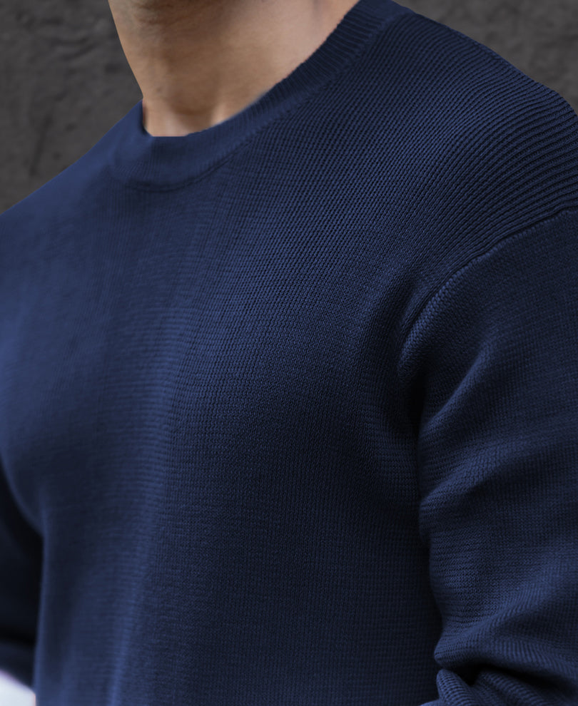 Navy Ombre Knit T-Shirt