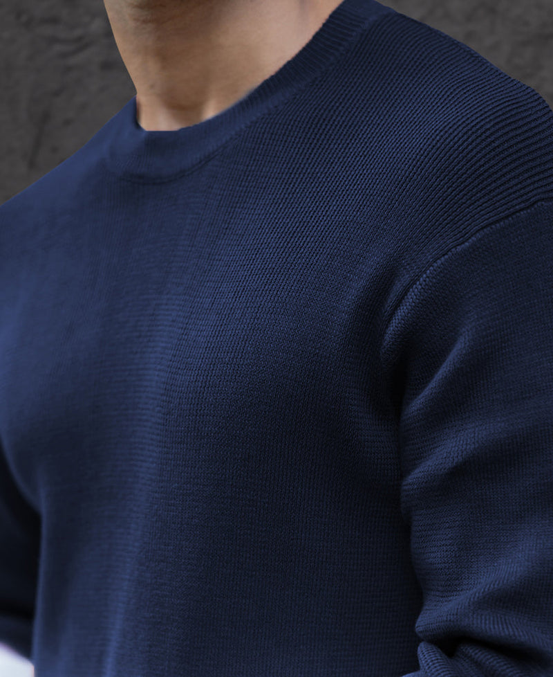 Navy Ombre Knit T-Shirt