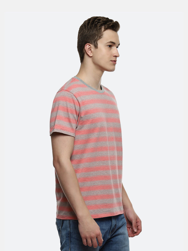 Streak Organic Cotton Elastane T-Shirt - Multi Colour Pink