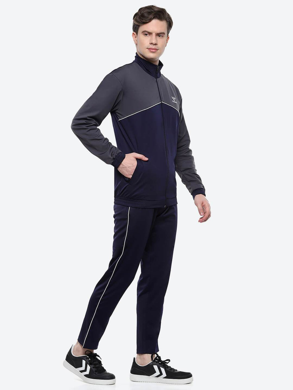 Sladie All-Weather Polyester Tracksuit - Navy/Grey