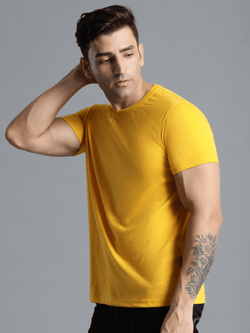 Cam Cotton Poly T-Shirt - Mustard
