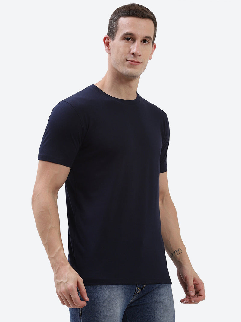 Cam Cotton Poly T-Shirt - Navy Blue