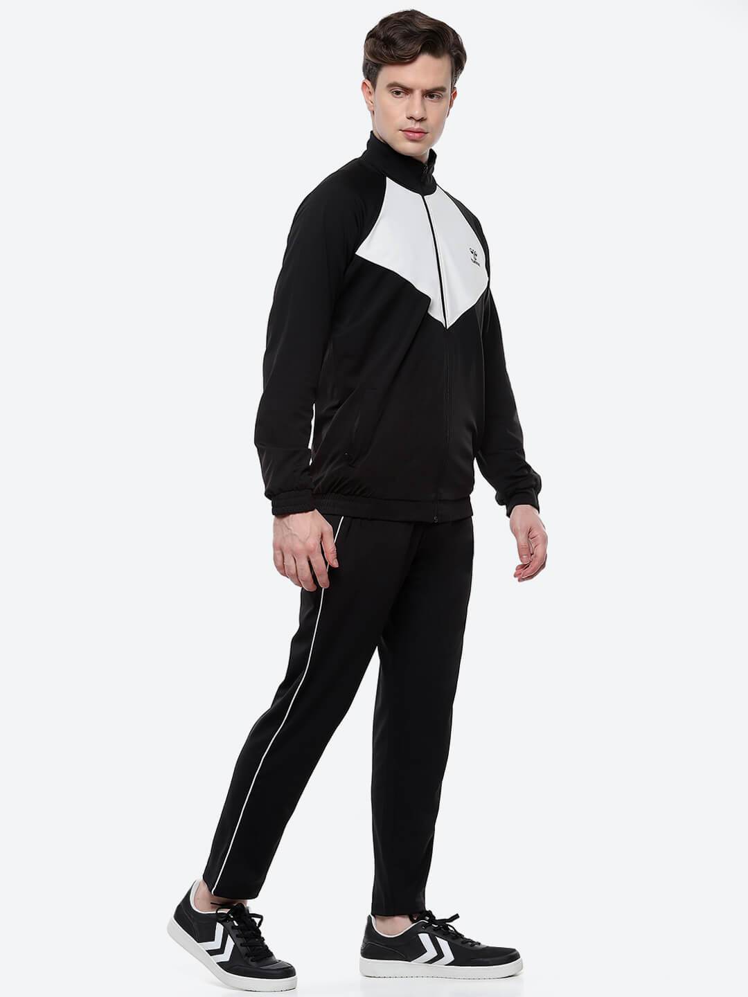 Spike Polyester Spandex Tracksuit - Black/White
