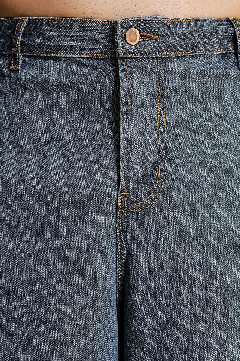 Unisex Indigo Blue Baggy Oversized Fit Denim Baggy Cargo