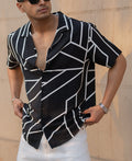 Black Macro Geometric Print Shirt