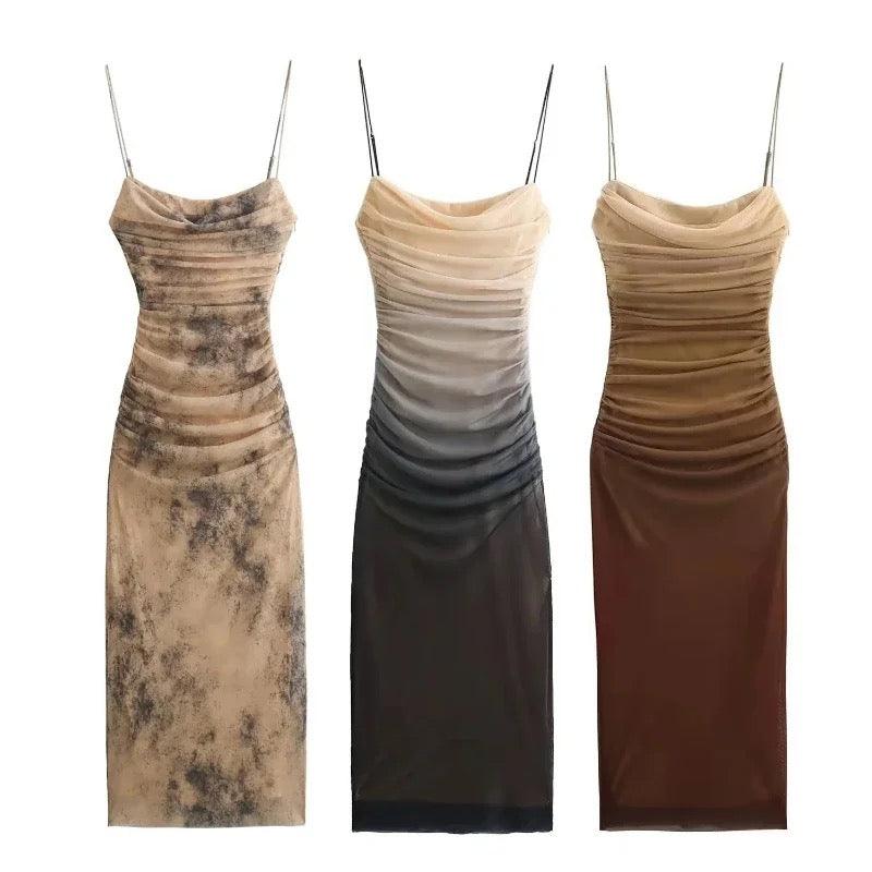 Martha Bodycon Summer Dress - Beige