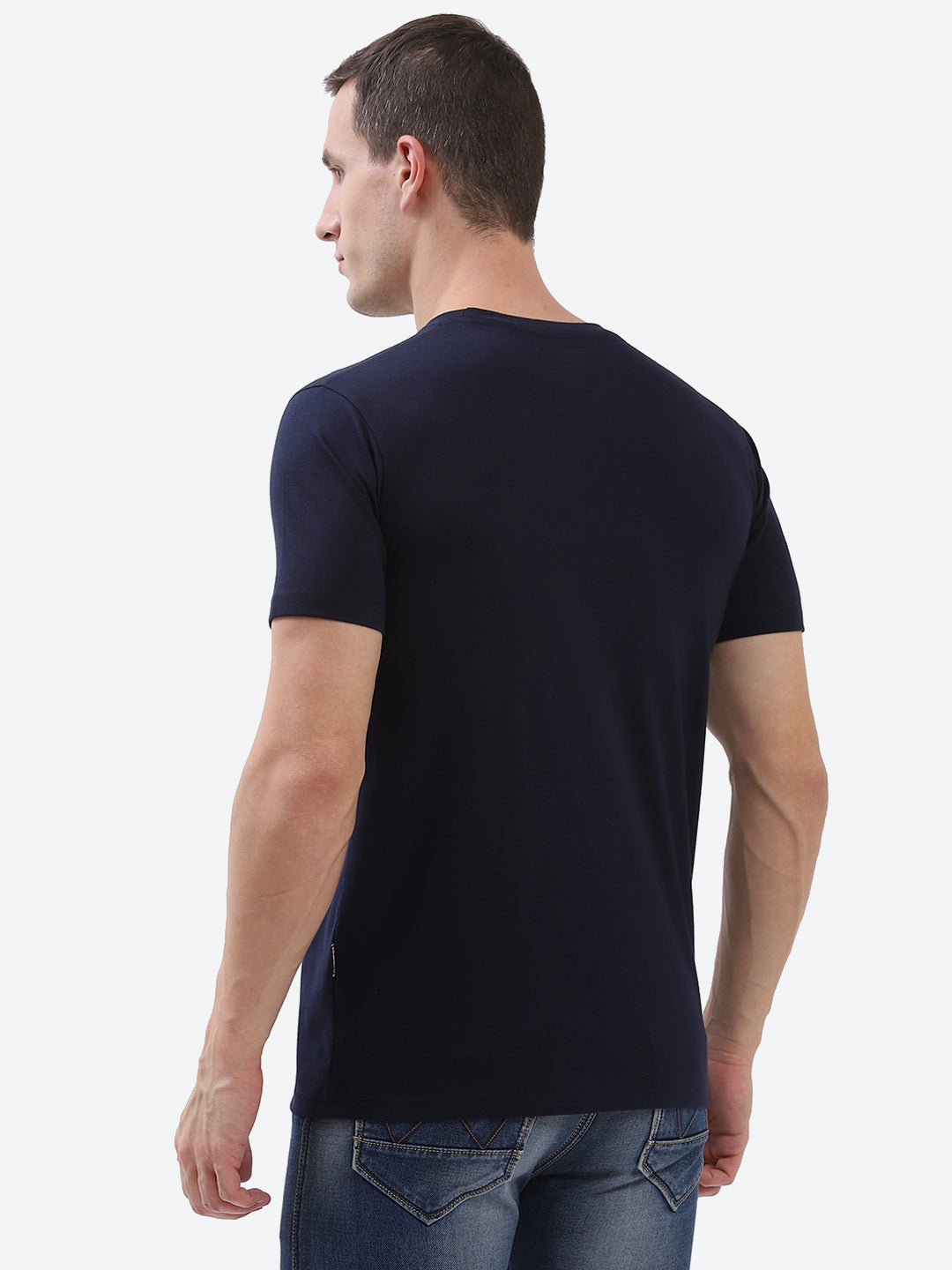 Cam Cotton Poly T-Shirt - Navy Blue