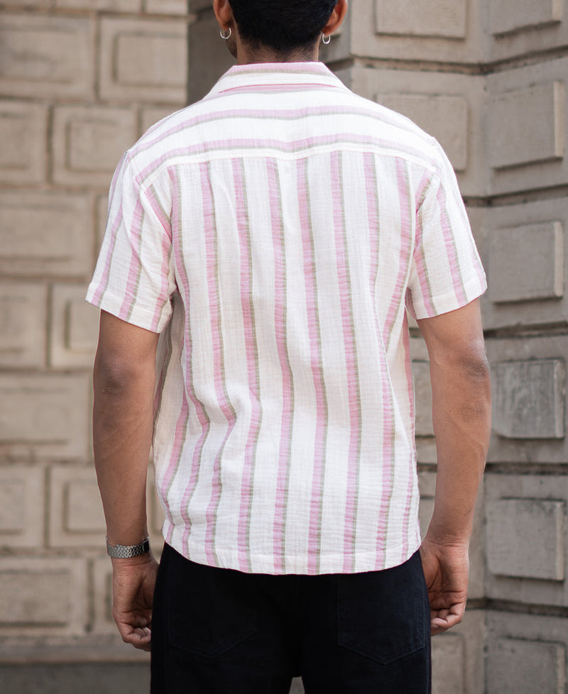 Light Pink Regular Fit Half Sleeves Shirt
