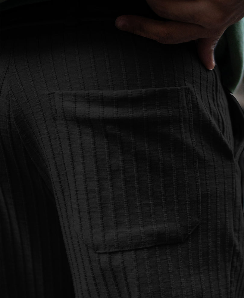Black Rib Knit Pant