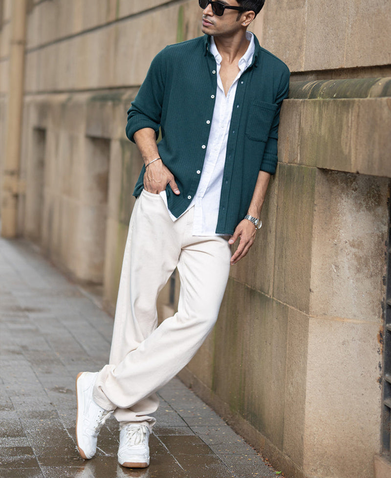Pine Structured Knit Shirt