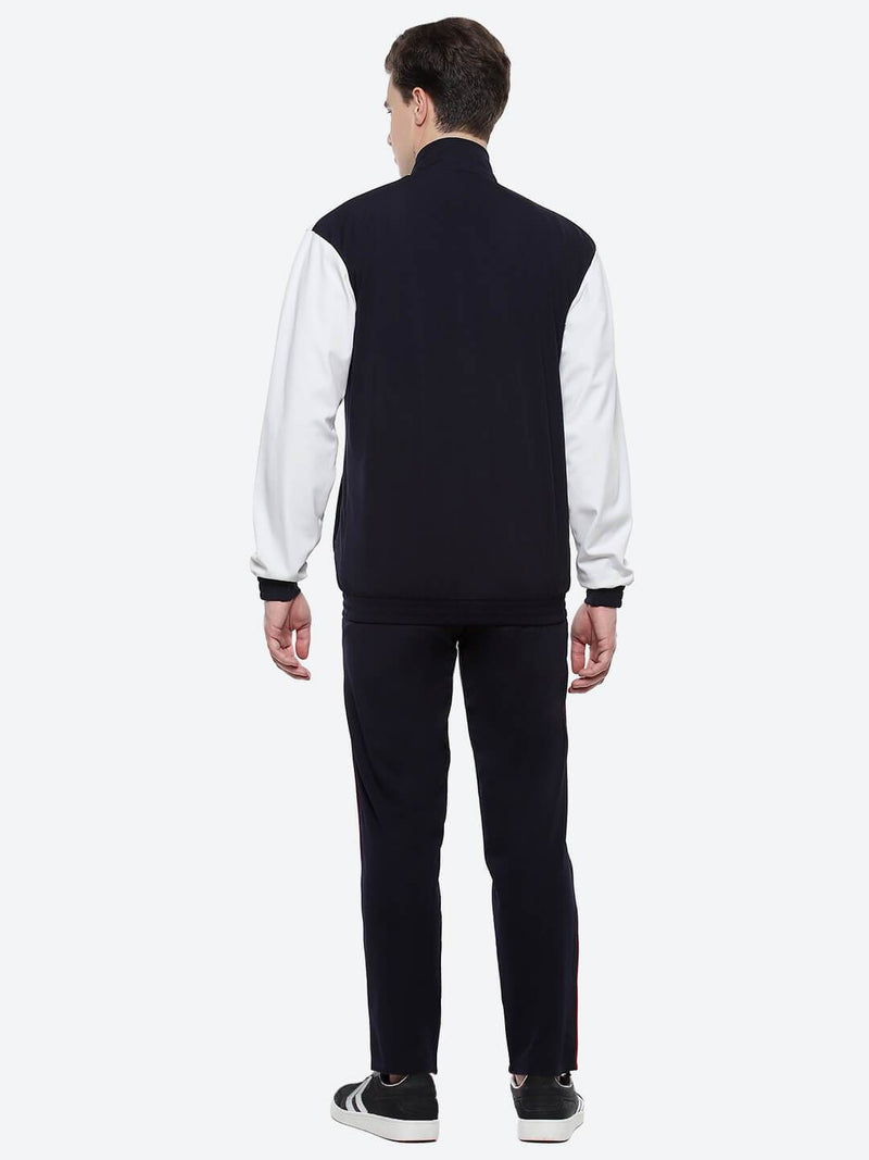 Sladie All-Weather Polyester Tracksuit - Navy/White