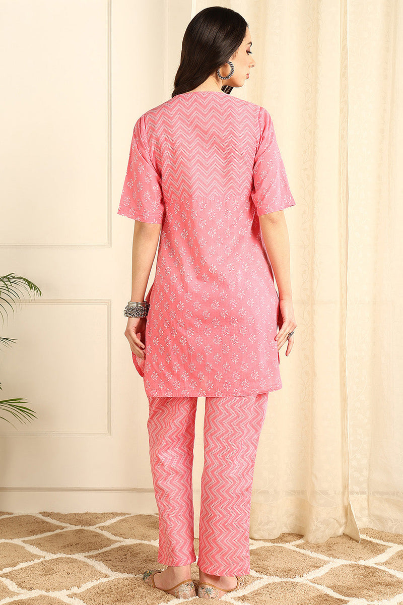 Pink Cotton Co-ord Set