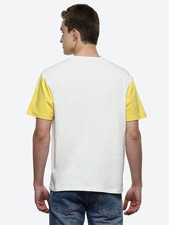 Sunset Color Block Oversized T-Shirt - White/Marshmallow