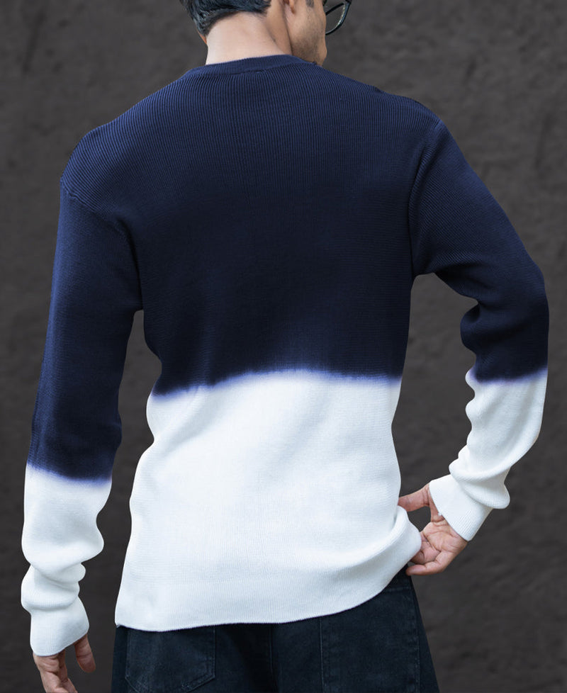 Navy Ombre Knit T-Shirt