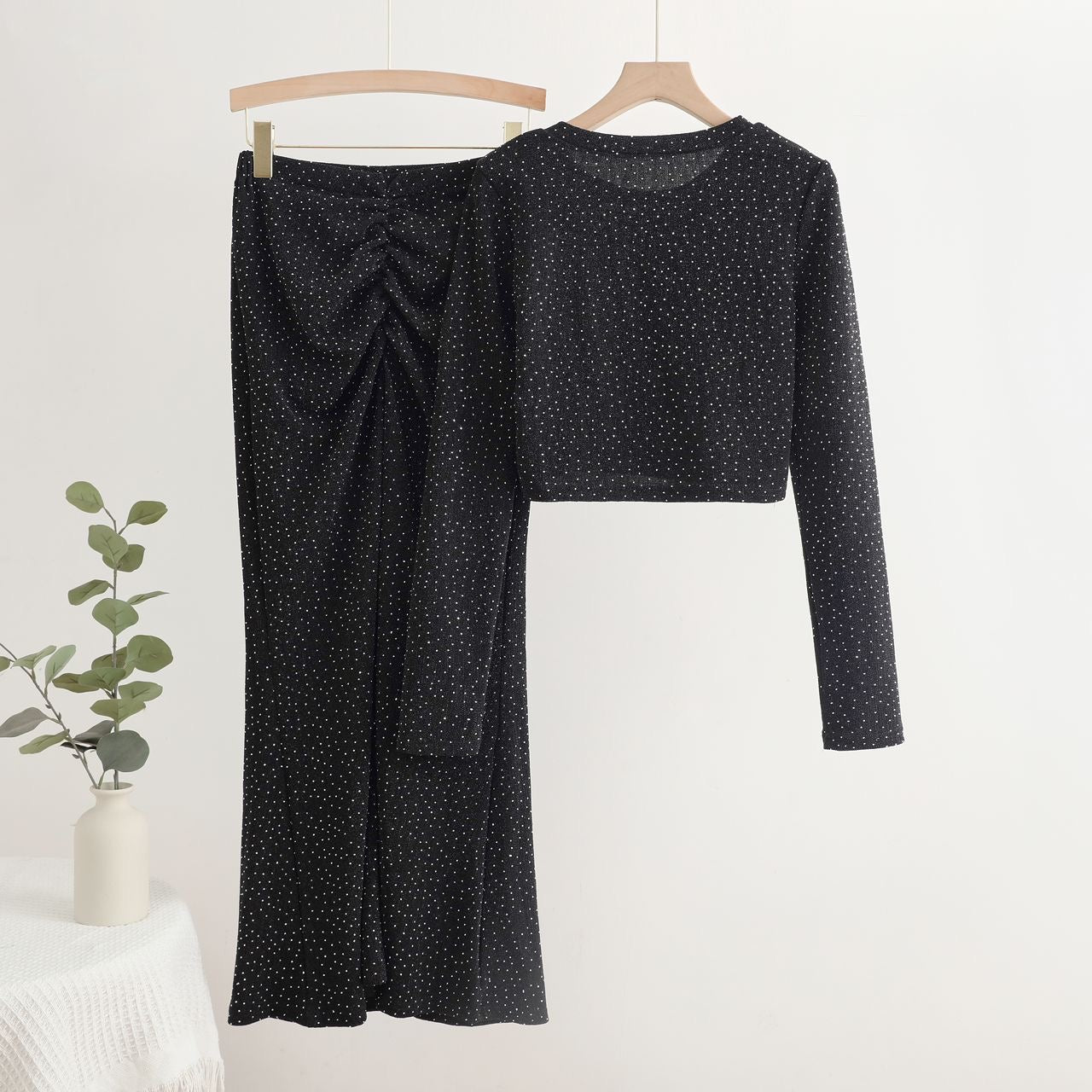 Cerise Luxe Party 2 Piece Set - Black