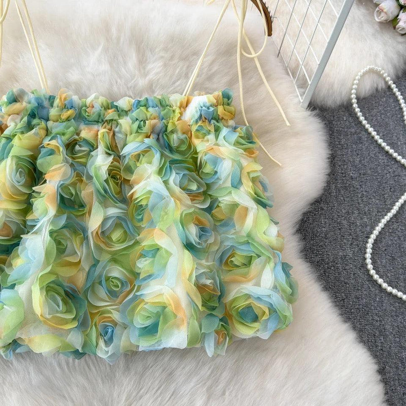 Reming 3D Floral Blouse - Green