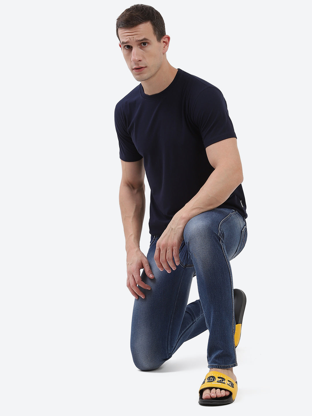 Cam Cotton Poly T-Shirt - Navy Blue