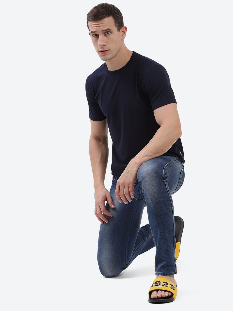 Cam Cotton Poly T-Shirt - Navy Blue
