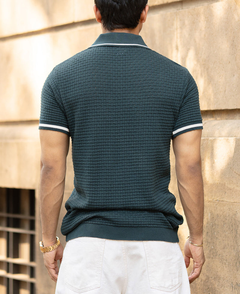 Teal Knitted T-Shirt