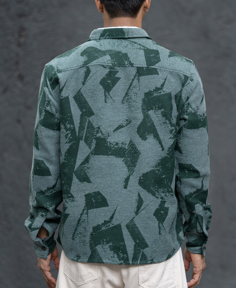 Green Jacquard Overshirt