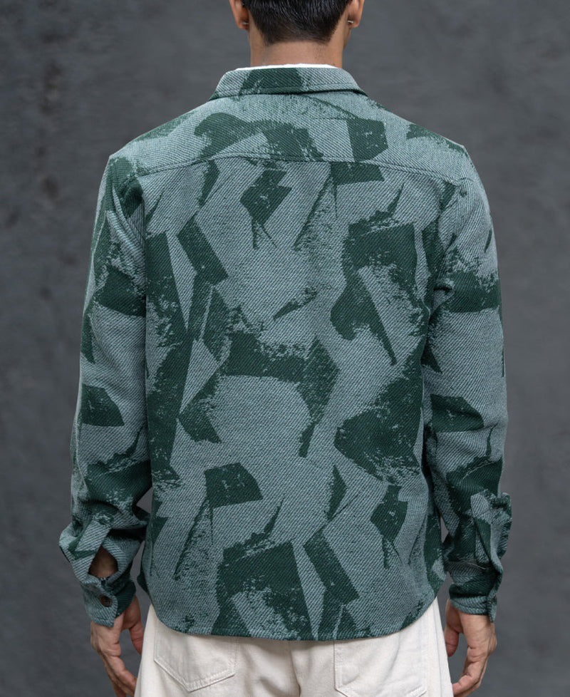 Green Jacquard Overshirt