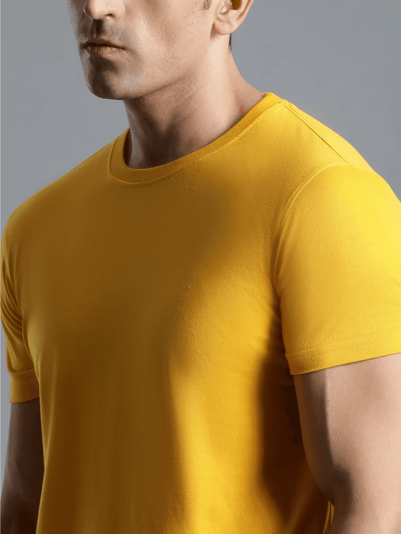 Cam Cotton Poly T-Shirt - Mustard