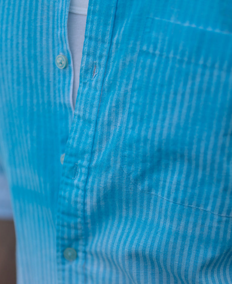 Blue Sprayed Stripe Shirt