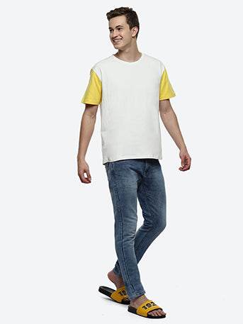 Sunset Color Block Oversized T-Shirt - White/Marshmallow