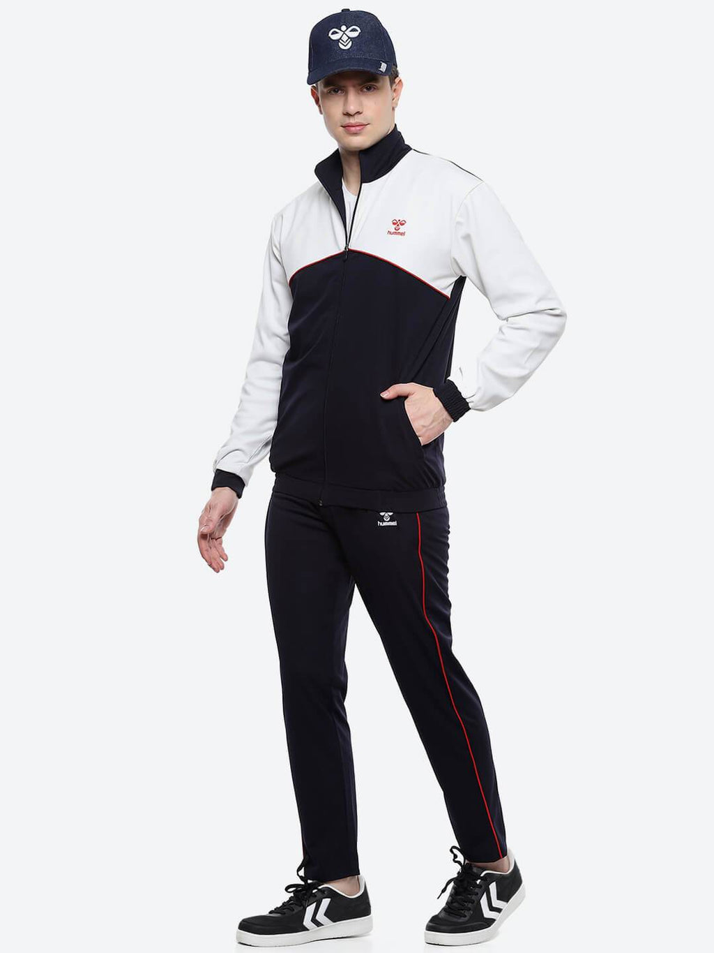 Sladie All-Weather Polyester Tracksuit - Navy/White