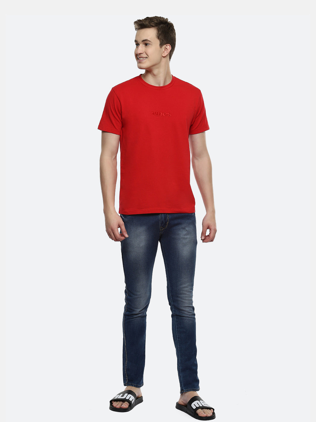 Fringe Organic Cotton Elastane T-Shirt - Red