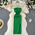 Diabella Halterneck Bodycon Dress - Green