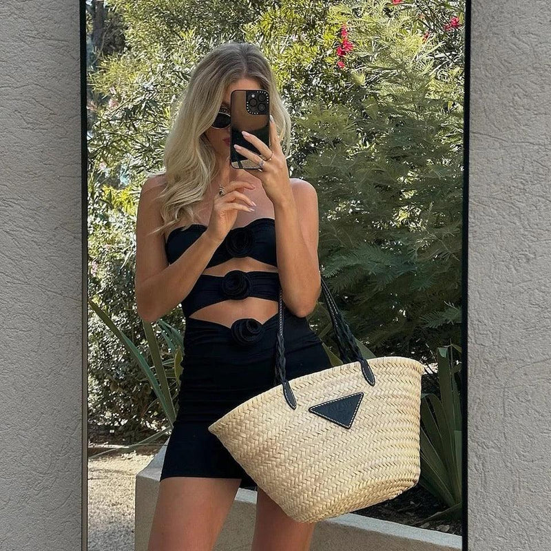 Logan Holiday Swimsuit with Skirt - Black
