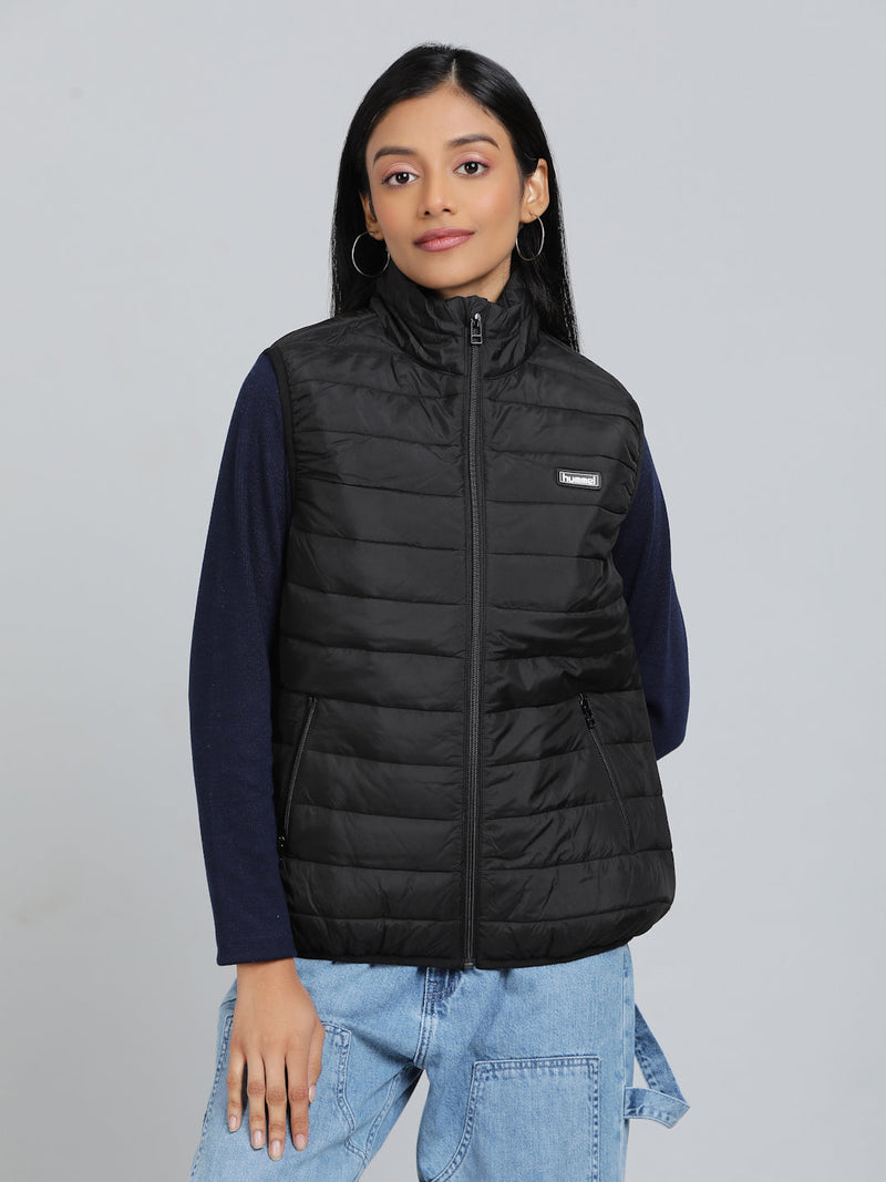 Benne Sleeveless Bomber Jacket - Black