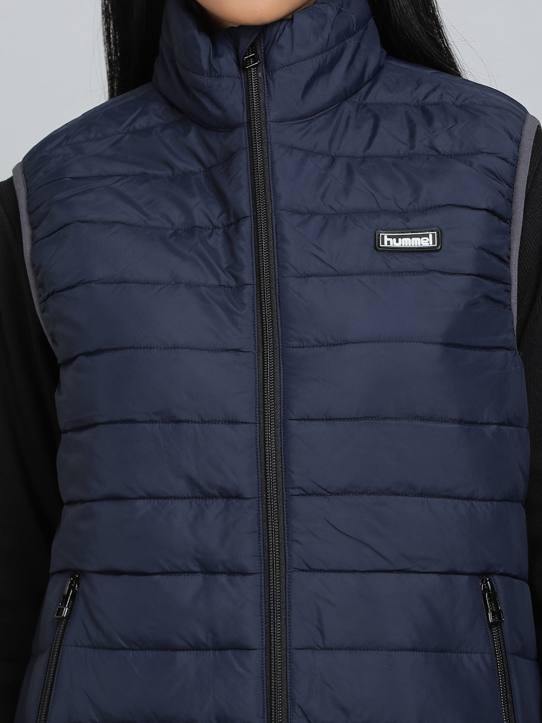 Benne Sleeveless Bomber Jacket - Navy Blue